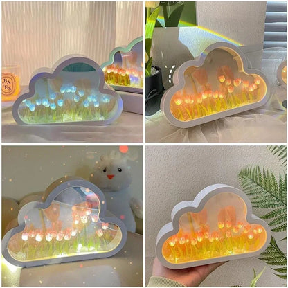 Ewige Wolken-Spiegel-Tulpen: DIY LED Nachtlicht Geschenk
