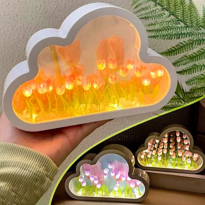 Ewige Wolken-Spiegel-Tulpen: DIY LED Nachtlicht Geschenk