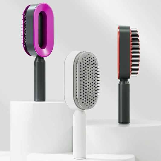 Selbstreinigende Haarbürste mit Massagefunktion